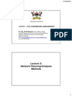 Network Planning/Analysis Methods: Civ4101 Civil Engineering Management