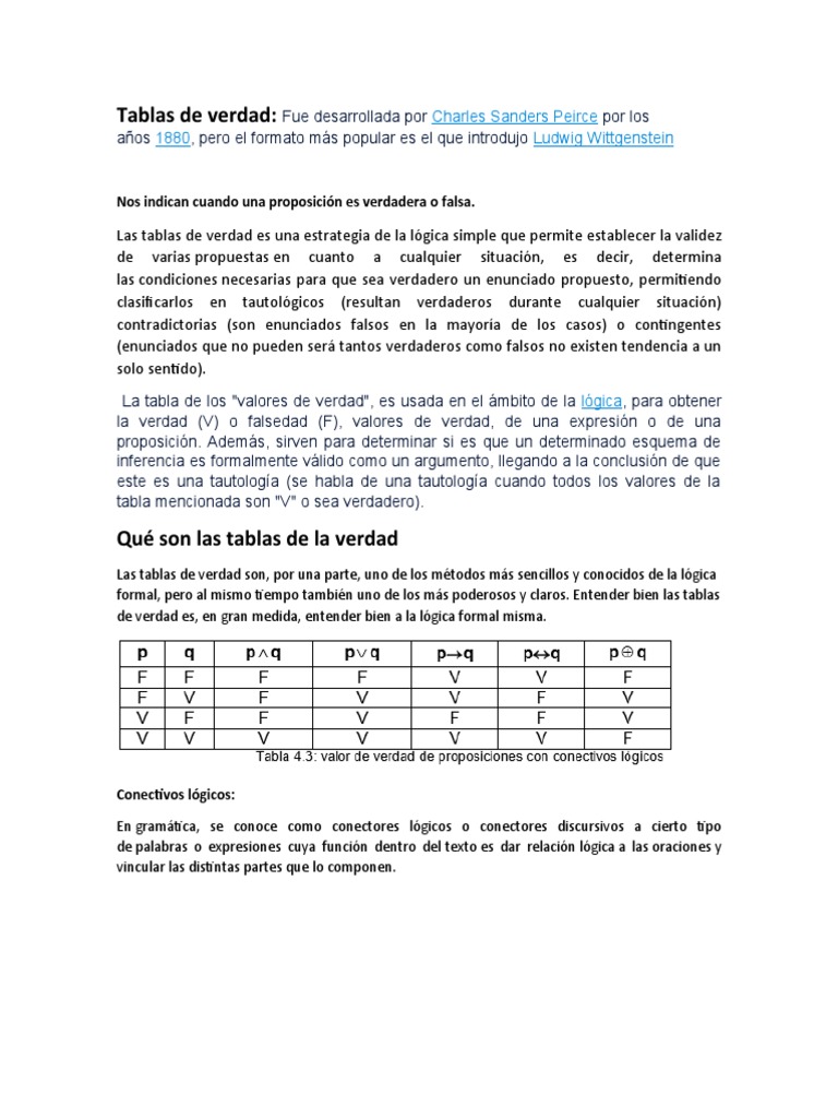Introducción a las Tablas de Verdad | PDF | Proposición | Verdad
