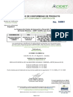 Certificado Tableros Trifasicos Luminex - 04861