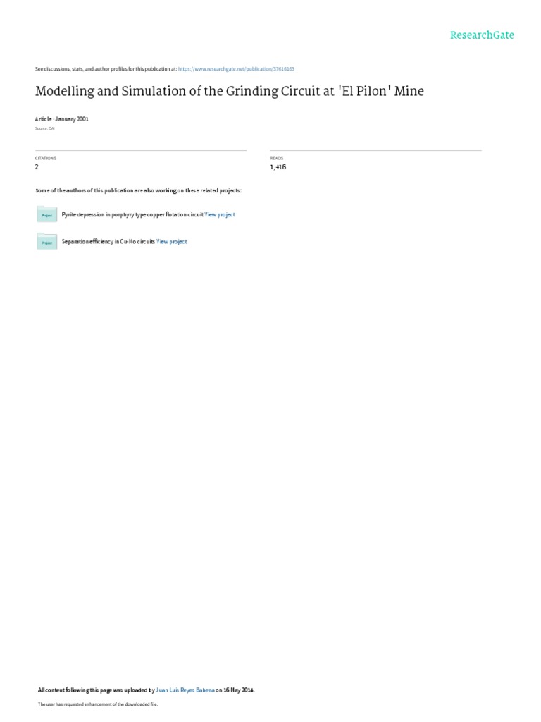 Grinding Circuit Optimization at El Pilon | PDF | Mill (Grinding ...