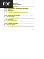 Reported Statements Mixed Exercise: Change This Direct Speech Into Reported Speech