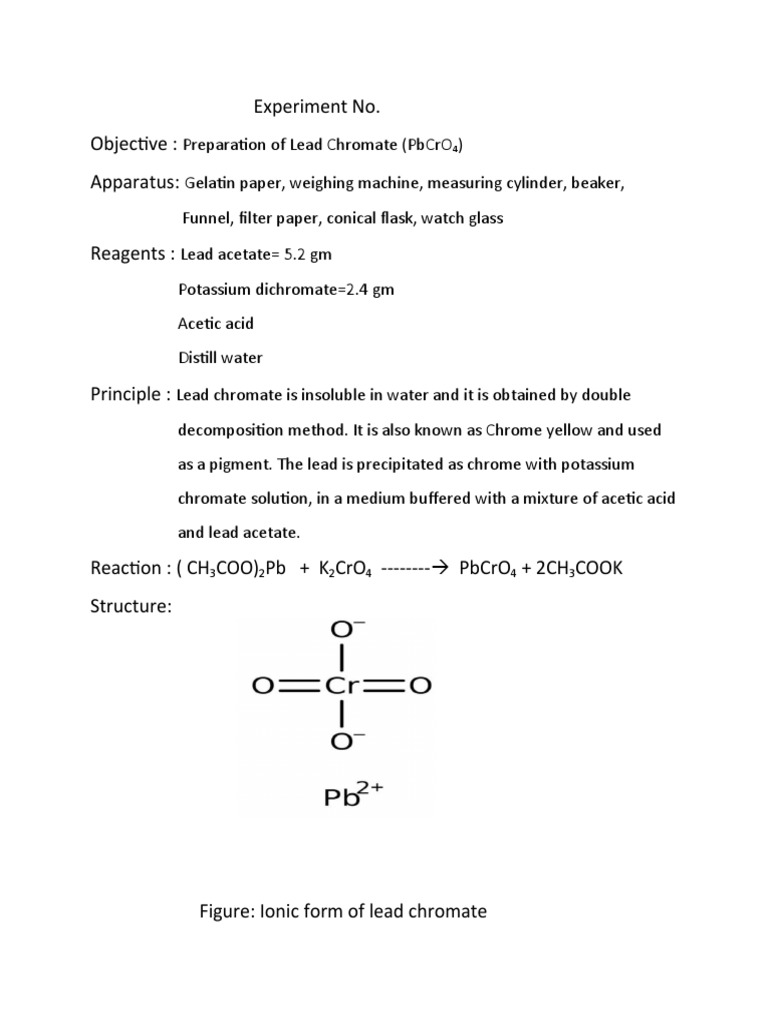Preparation of Lead Chromate PDF