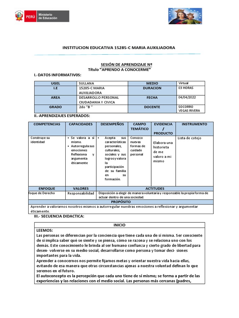 Aprendo a Conocerme en DPCC | PDF | Autoestima | Aprendizaje