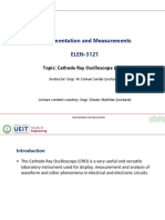Instrumentation and Measurements ELEN-3121: Topic: Cathode Ray Oscilloscope (CRO)