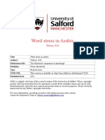 Word Stress in Arabic-Watson
