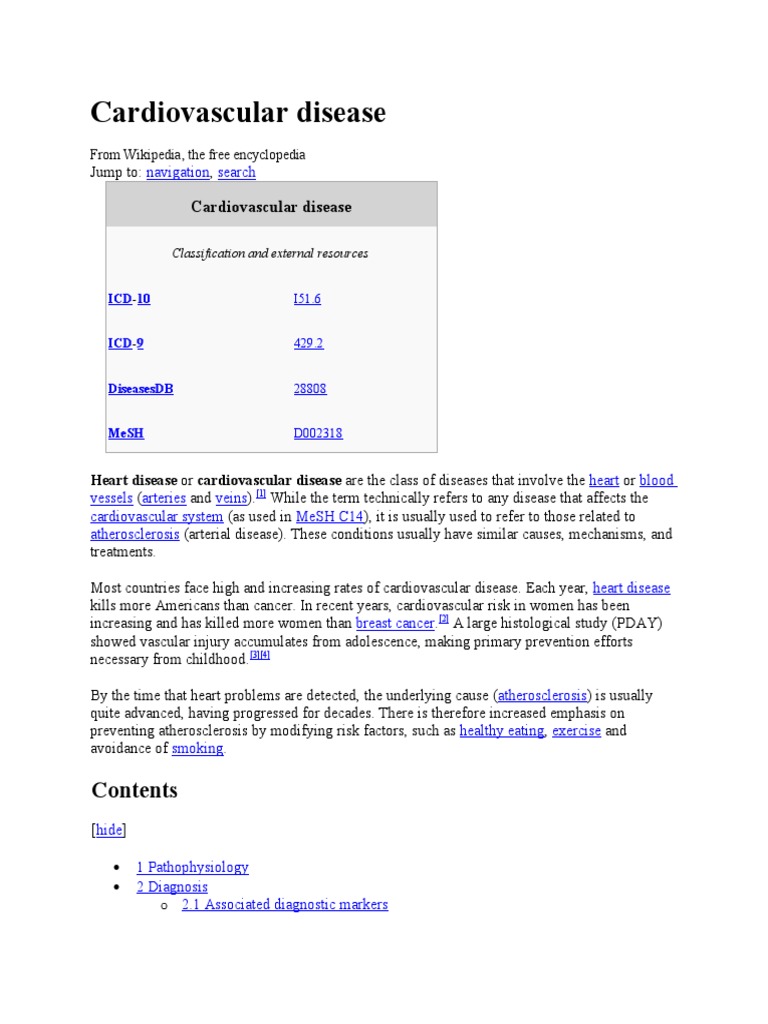 Cardiovascular Disease | PDF | Heart | Coronary Artery Disease