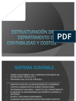 Estructura Del Depart Amen To de ad y Costos