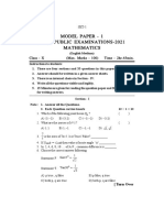 SSC Maths Model Paper 2021 em Set-1