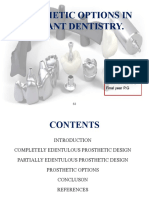 Prosthetic Options in Implant Dentistry