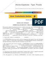 Modelo de Contrato de Empreitada de Serviços para Obra Civil