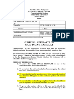 Judicial Affidavit of Gaid Ingay Hamulat: Regional Trial Court Fourth Judicial Region