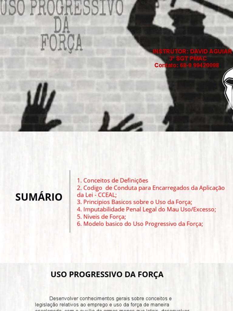 Princípios do Uso Progressivo da Força | PDF | Munição | Direito Penal