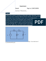 To Verify Norton Theorem.: Experiment Name: Avradeep Nayak Reg no.:21BCE10856 Aim