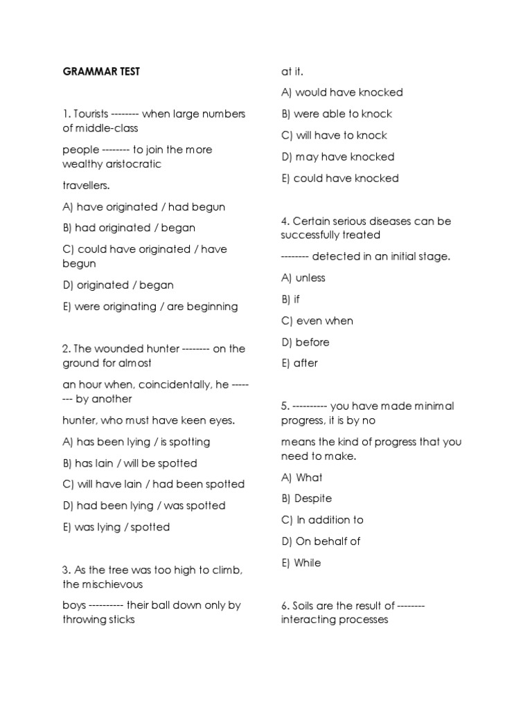 Grammar Test (04-21) | PDF