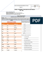 Irregular Verbs: Ficha de Actividades Diarias - Programa "Yo Me Quedo en Casa" Mineduc 2021 - 2022