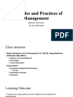 Principles and practices of management structure, behavior and environment