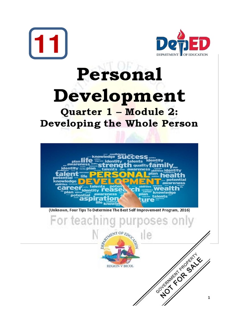 Personal development quarter 1 module 2 developing the whole person