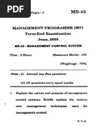 Management Programme (MP) Term-End Examination June,: No. of Printed Pages: 3