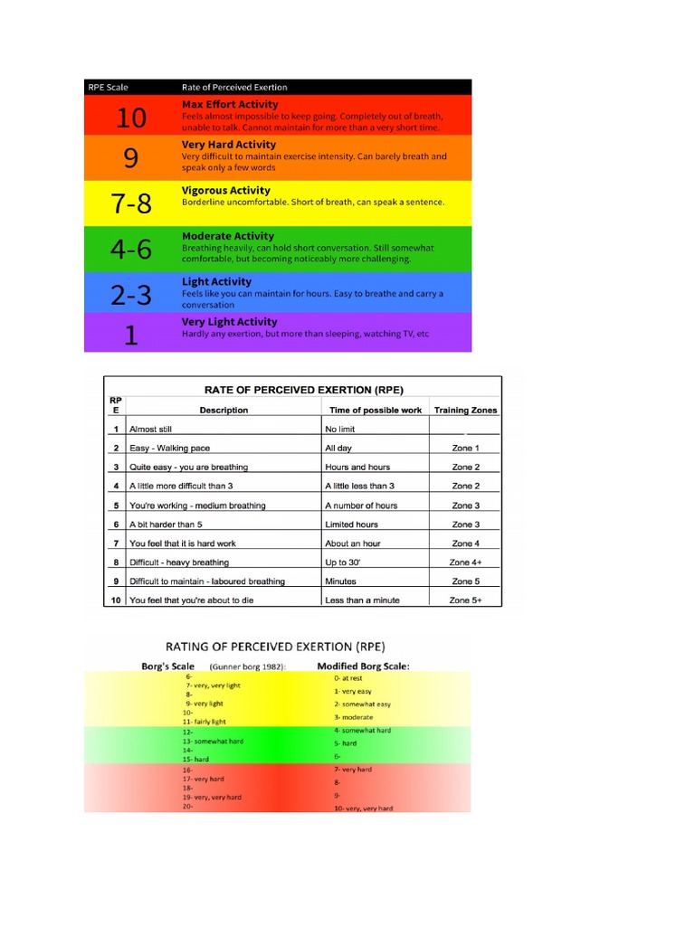 Rate of Percieved Exertion | PDF