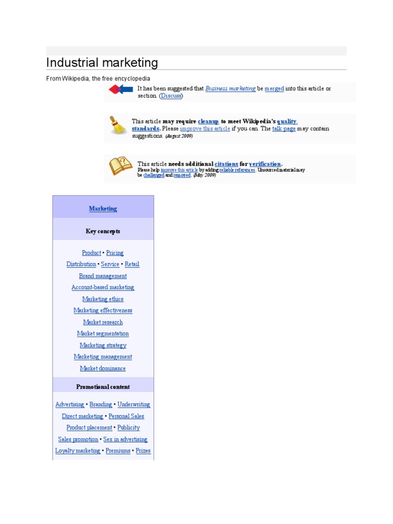 Industrial Marketing PDF Business Business Economics
