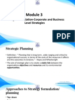 Strategic Formulation-Corporate and Business Level Strategies