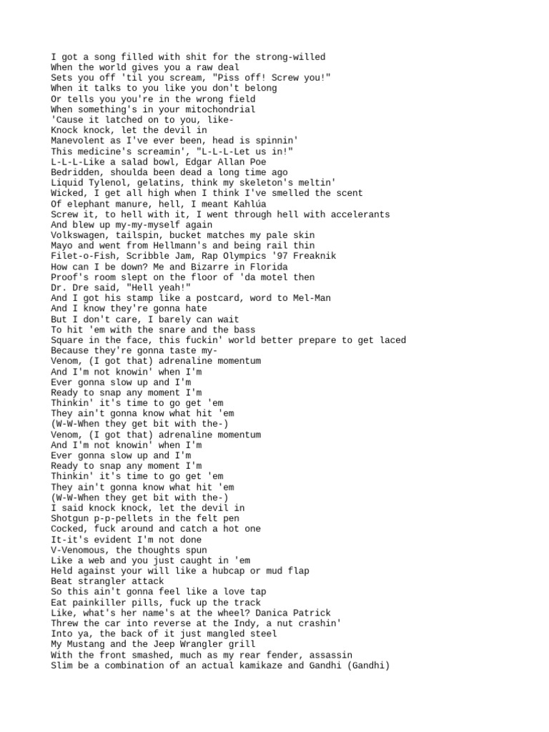 Venom Lyrics | PDF