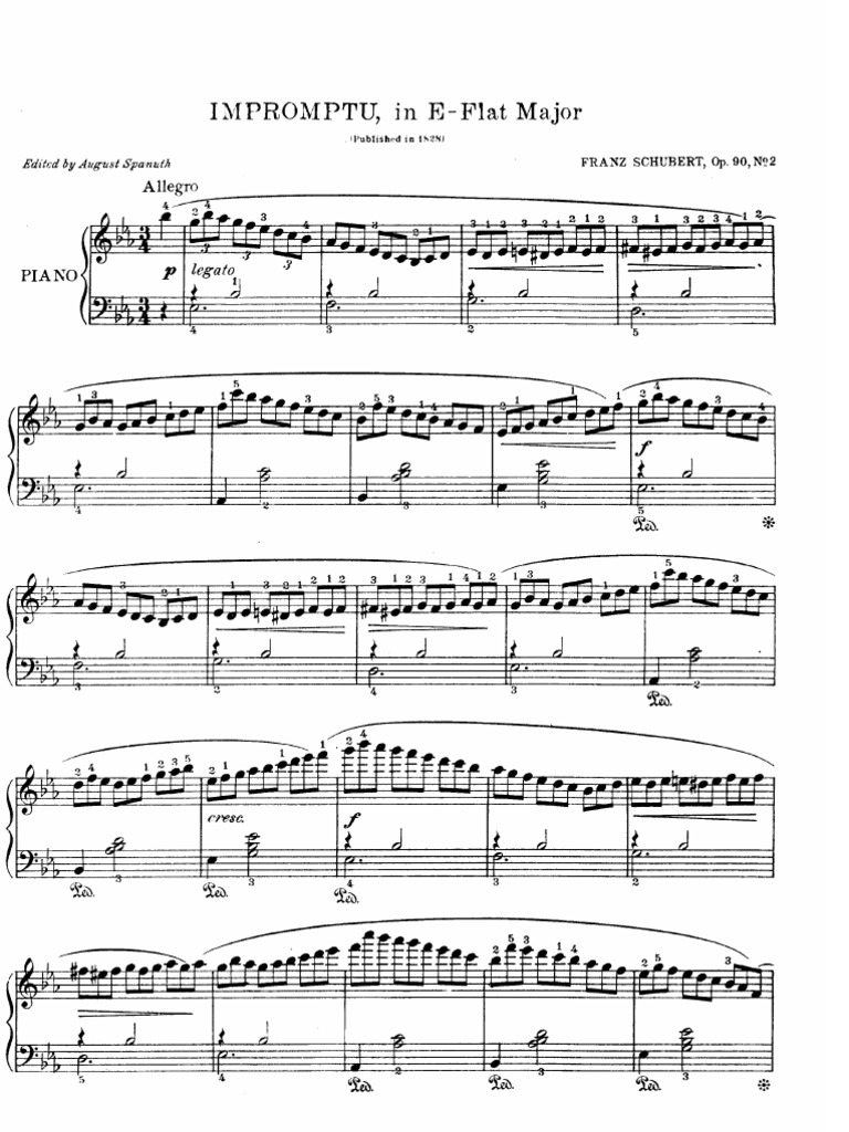 Schubert Impromptu Op 90 No 3 Partition Schubert - Impromptu-Op90 No.2 | PDF