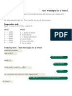 Text Messages To A Friend: Before Reading