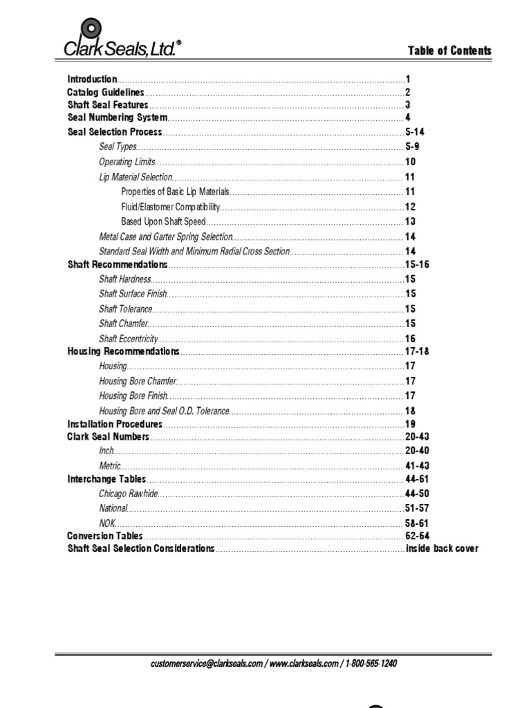 Shaft Seal Catalog PDF Bearing (Mechanical) Lubricant