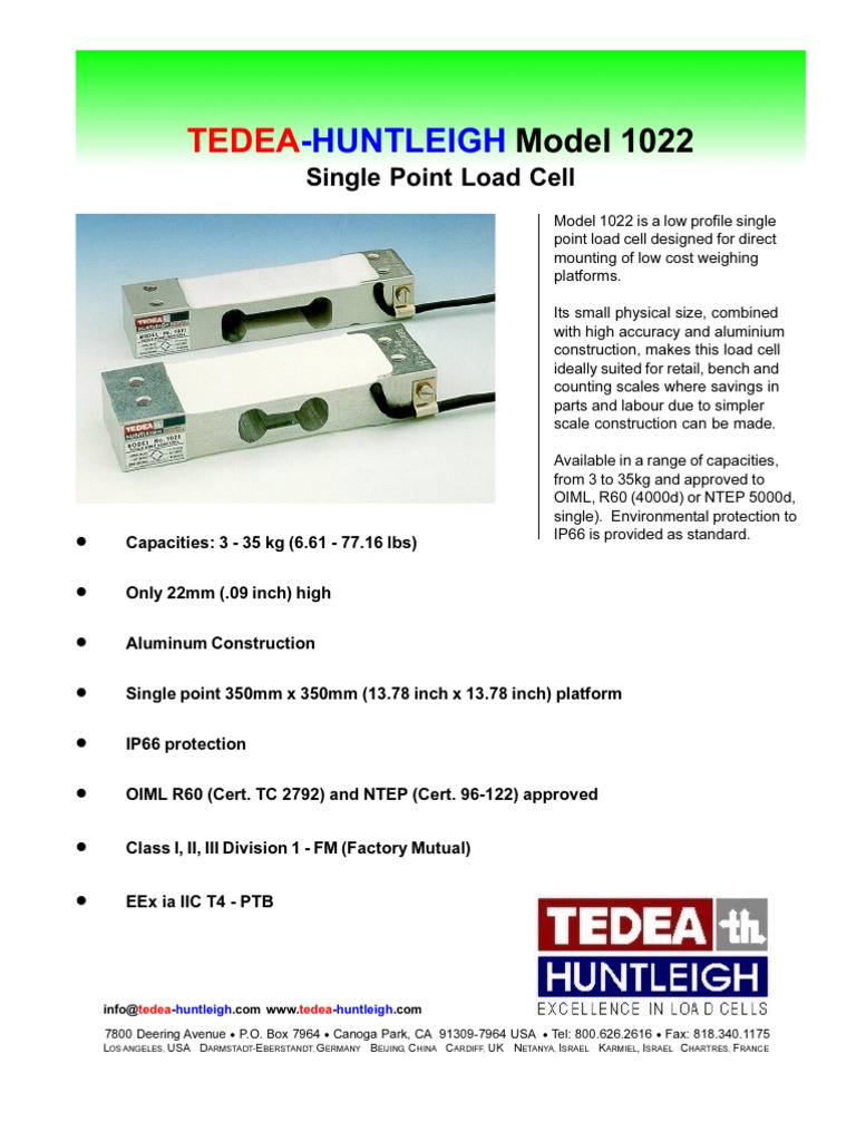 Tedea Huntleigh Load Cell Models | PDF | Alternating Current ...