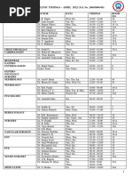 GOPD CLINIC TIMINGS - APRIL 2022 (Tel. No. 26845900-09)