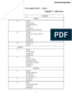 SYLLABUS 2021 - 2022 Class - 6 Subject: English