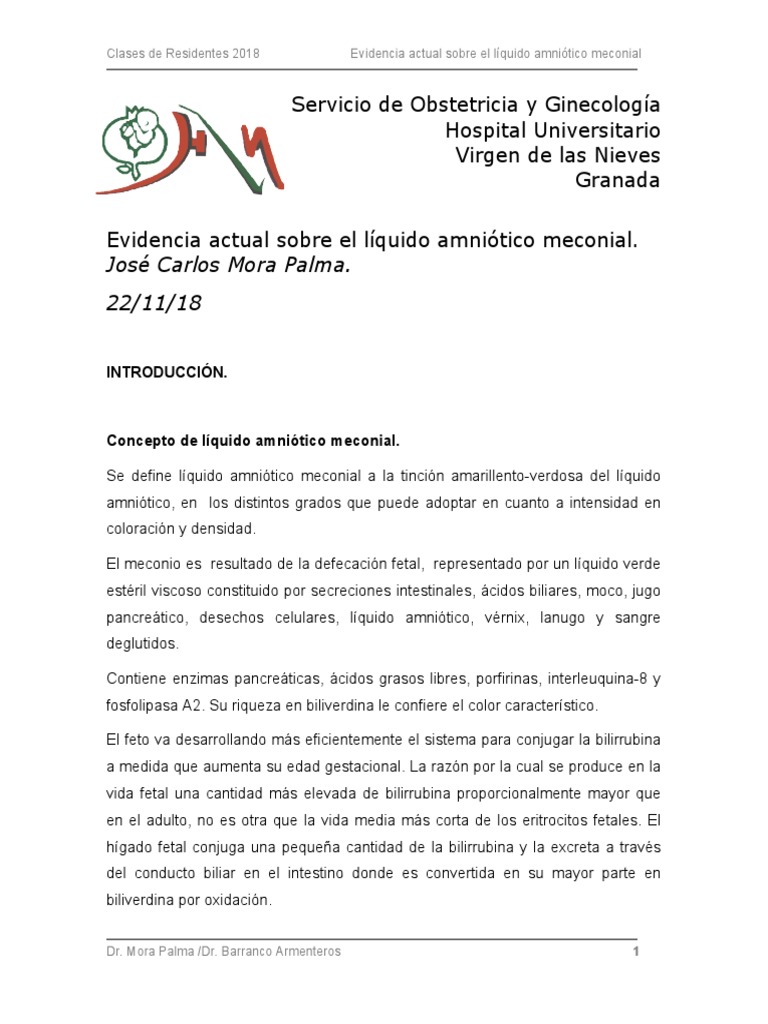 Evidencia actual sobre el líquido amniótico meconial | PDF | Parto | El ...
