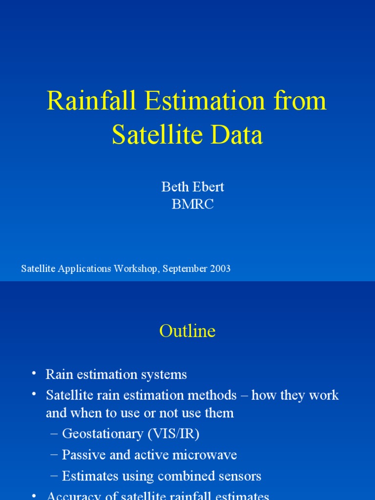 Satellite Rainfall Estimation Methods | PDF | Rain | Clouds, Fog And ...