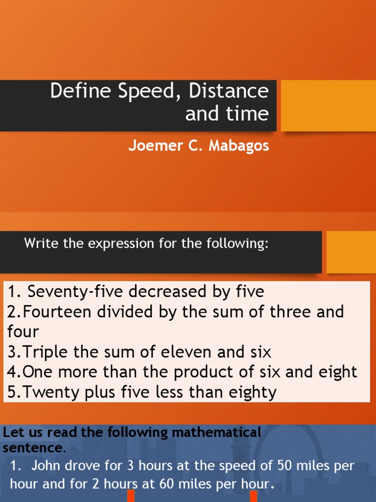 Understanding Speed, Distance, and Time | PDF | Speed | Metrology