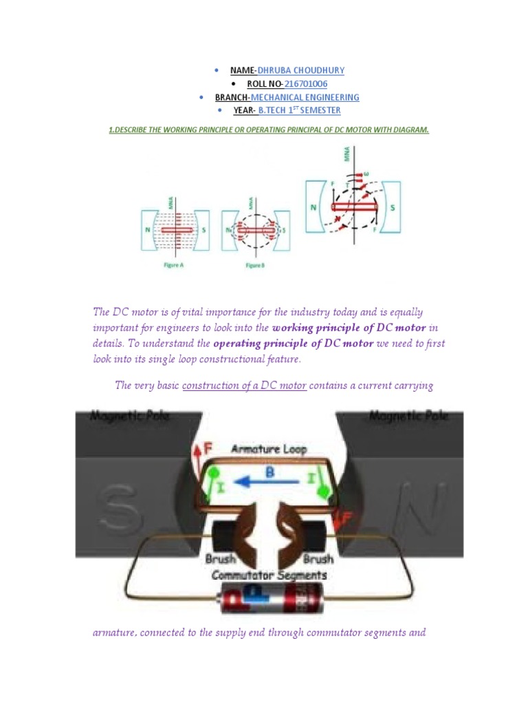 Basic Electrical Assignment 1 PDF Electric Motor Force