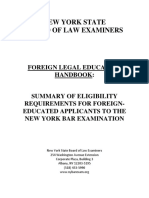 NY Bar Exam Foreign Legal Education Handbook (Foreign Eligibility)