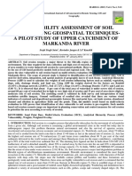 Vulnerability Assessment of Soil Erosion Using Geospatial Techniques-A Pilot Study of Upper Catchment of Markanda River