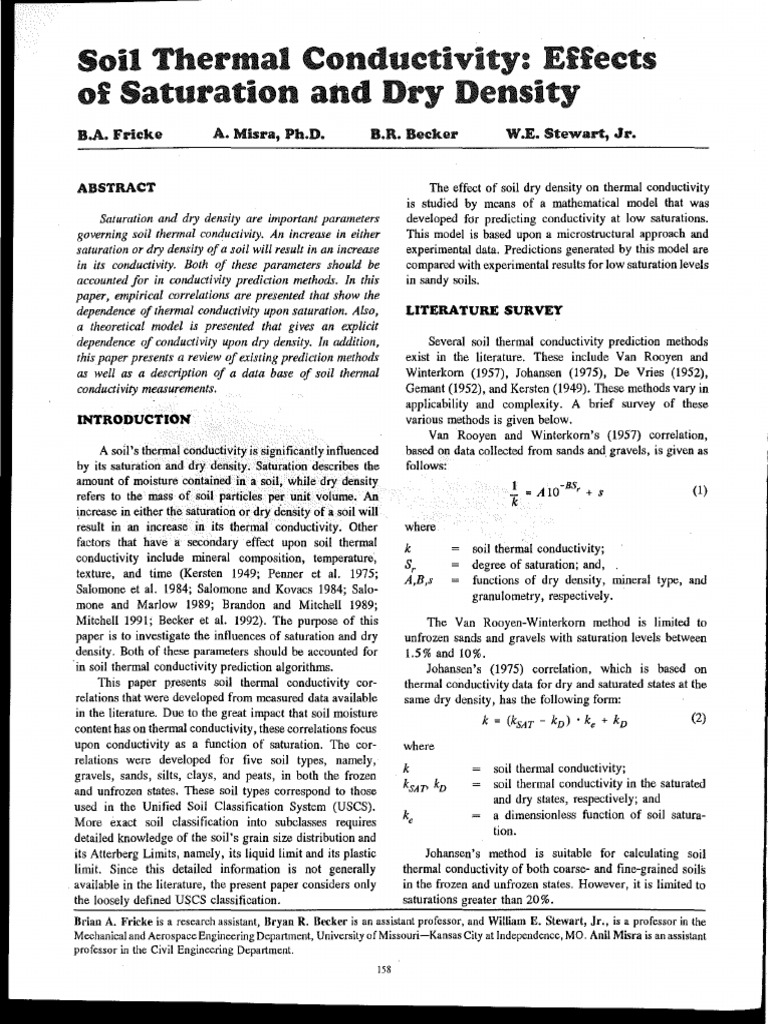 Soil Thermal Conductivity Prediction Methods Reviewed | PDF | Sand | Silt