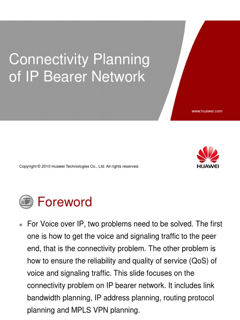 Connectivity Planning of IP Bearer Network ISSUE 1.00 | PDF | Computer ...