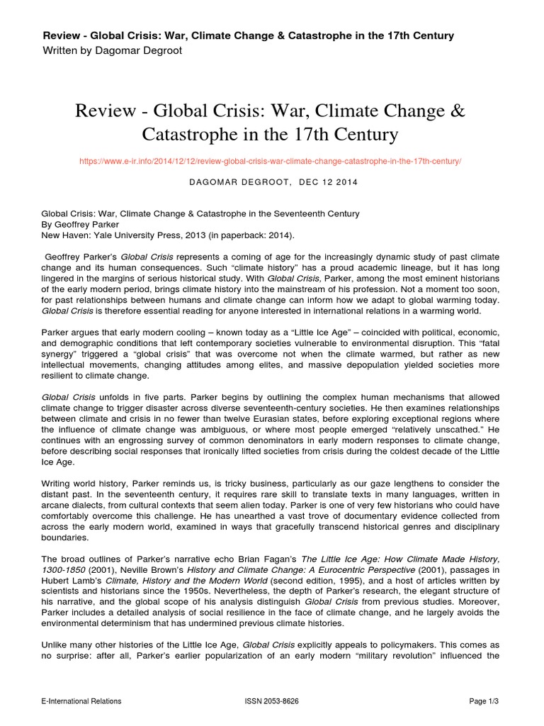 Review Global Crisis War Climate Change Catastrophe in The 17th Century ...