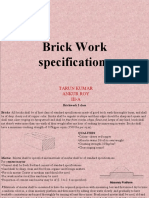 Brick Work Specifications: Tarun Kumar Ankur Roy Iii-A