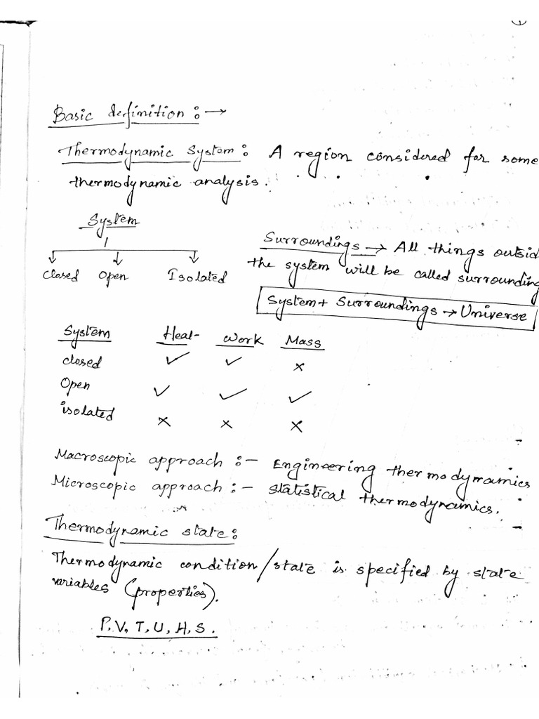 Thermodynamics Class Notes | PDF