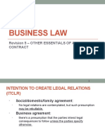 Business Law: Revision 5 - Other Essentials of A Contract