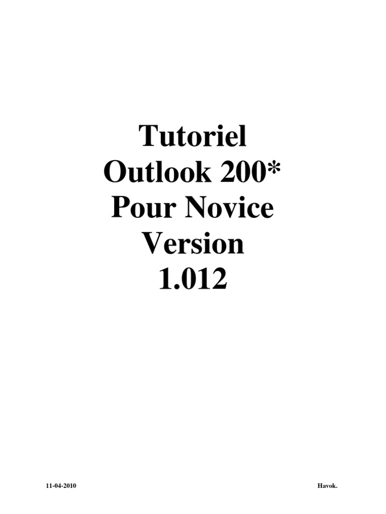 Tutoriel Outlook 2003 V1 | PDF | Protocole de transfert hypertexte ...