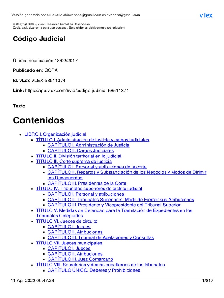 #1. Código Judicial de Panamá | PDF | Juez | Gobernancia