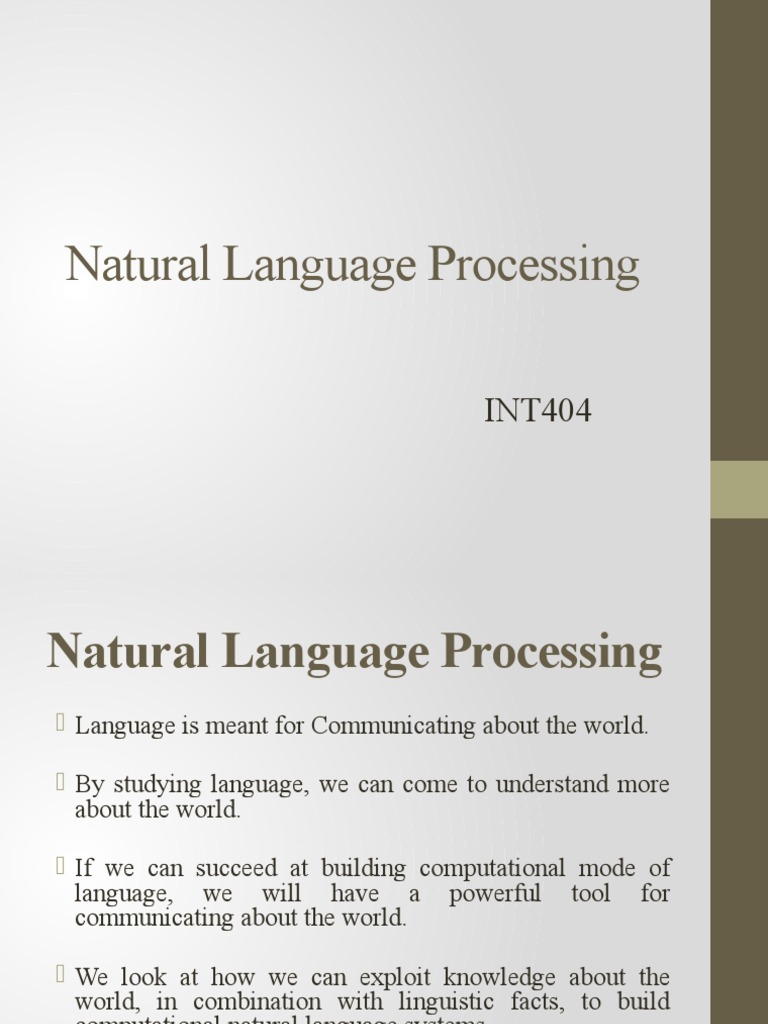 Overview of Natural Language Processing | PDF | Parsing | Ambiguity
