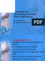 Advantages and Disadvantages of Enteral Route (Gastrostomy