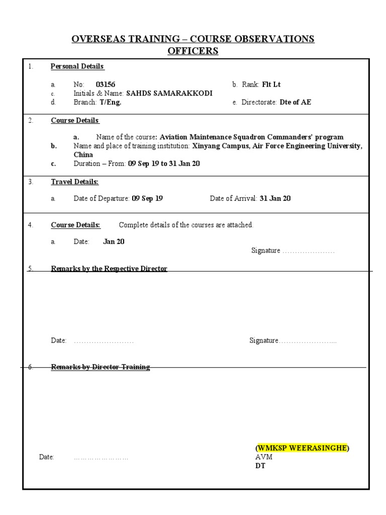 Overseas Aviation Maintenance Course Report | PDF | System ...