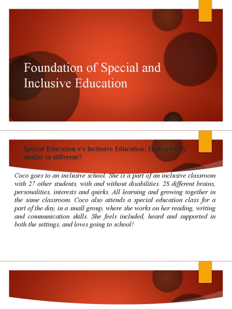 Foundations of Inclusive Education | PDF | Inclusion (Education ...